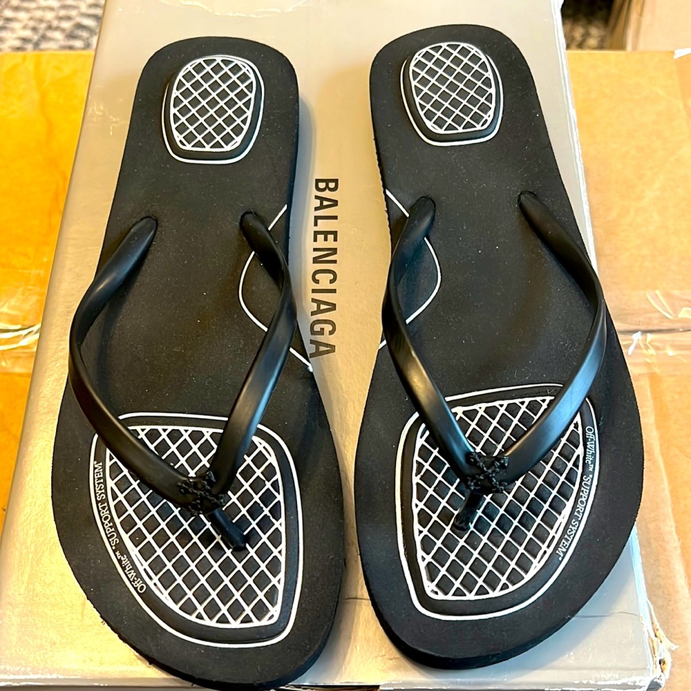 Off-white flip flops